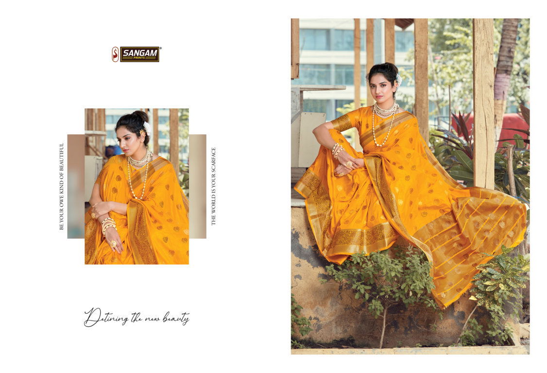 Sangam Indrani Silk Designer Fancy Latest Festive Wear Soft Silk Saree Collection